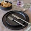 imageoverampampback 16Piece Stackable Dinnerware Dish Set  Stoneware Dishes  Includes 4 Dinner Plates 4 Salad Plates 4 Cereal Bowls and 4 Dinner Bowls  AllOccasion Place Settings  SemiMatte CharcoalBlack