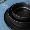 imageoverampampback 16Piece Stackable Dinnerware Dish Set  Stoneware Dishes  Includes 4 Dinner Plates 4 Salad Plates 4 Cereal Bowls and 4 Dinner Bowls  AllOccasion Place Settings  SemiMatte CharcoalBlack