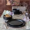 imageoverampampback 16Piece Stackable Dinnerware Dish Set  Stoneware Dishes  Includes 4 Dinner Plates 4 Salad Plates 4 Cereal Bowls and 4 Dinner Bowls  AllOccasion Place Settings  SemiMatte CharcoalBlack