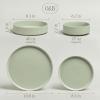 imageoverampampback 16Piece Stackable Dinnerware Dish Set  Stoneware Dishes  Includes 4 Dinner Plates 4 Salad Plates 4 Cereal Bowls and 4 Dinner Bowls  AllOccasion Place Settings  SemiMatte CharcoalSage