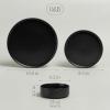 imageoverampampback 16Piece Stackable Dinnerware Dish Set  Stoneware Dishes  Includes 4 Dinner Plates 4 Salad Plates 4 Cereal Bowls and 4 Dinner Bowls  AllOccasion Place Settings  SemiMatte CharcoalBlack