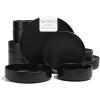 imageoverampampback 16Piece Stackable Dinnerware Dish Set  Stoneware Dishes  Includes 4 Dinner Plates 4 Salad Plates 4 Cereal Bowls and 4 Dinner Bowls  AllOccasion Place Settings  SemiMatte CharcoalBlack