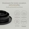 imageoverampampback 16Piece Stackable Dinnerware Dish Set  Stoneware Dishes  Includes 4 Dinner Plates 4 Salad Plates 4 Cereal Bowls and 4 Dinner Bowls  AllOccasion Place Settings  SemiMatte CharcoalBlack
