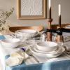 imageoverampampback Coupe Dinnerware Set  Porcelain Dishes  Comes with 4 Dinner Plates 4 Salad Plates 4 Cereal Bowls and 4 Dinner Bowls  16Piece AllOccasion Place Settings  Glossy WhiteBowl Set  12 Pieces