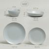 imageoverampampback Coupe Dinnerware Set  Stoneware Dishes  Comes with 4 Dinner Plates 4 Cereal Bowls and 4 Dinner Bowls  12Piece AllOccasion Place Settings  SemiMatte BlackFog Blue