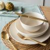 imageoverampampback Coupe Dinnerware Set  Stoneware Dishes  Comes with 4 Dinner Plates 4 Cereal Bowls and 4 Dinner Bowls  12Piece AllOccasion Place Settings  SemiMatte Ivory