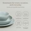 imageoverampampback Coupe Dinnerware Set  Stoneware Dishes  Comes with 4 Dinner Plates 4 Cereal Bowls and 4 Dinner Bowls  12Piece AllOccasion Place Settings  SemiMatte Fog Blue