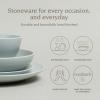 imageoverampampback Coupe Dinnerware Set  Stoneware Dishes  Comes with 4 Dinner Plates 4 Cereal Bowls and 4 Dinner Bowls  12Piece AllOccasion Place Settings  SemiMatte BlackFog Blue