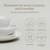 imageoverampampback Coupe Dinnerware Set  Stoneware Dishes  Comes with 4 Dinner Plates 4 Salad Plates 4 Cereal Bowls and 4 Dinner Bowls  16Piece AllOccasion Place Settings  SemiMatte White