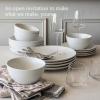 imageoverampampback Coupe Dinnerware Set  Stoneware Dishes  Comes with 4 Dinner Plates 4 Salad Plates 4 Cereal Bowls and 4 Dinner Bowls  16Piece AllOccasion Place Settings  SemiMatte White