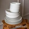 imageoverampampback Coupe Dinnerware Set  Stoneware Dishes  Comes with 4 Dinner Plates 4 Salad Plates 4 Cereal Bowls and 4 Dinner Bowls  16Piece AllOccasion Place Settings  SemiMatte White