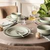 imageoverampampback Rim Dinnerware Set  Stoneware Dishes  Comes with 4 Dinner Plates 4 Cereal Bowls and 4 Dinner Bowls  12Piece AllOccasion Place Settings  Serves Four  SemiMatte SageSage