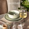 imageoverampampback Rim Dinnerware Set  Stoneware Dishes  Comes with 4 Dinner Plates 4 Cereal Bowls and 4 Dinner Bowls  12Piece AllOccasion Place Settings  Serves Four  SemiMatte SageSage