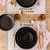 imageoverampampback Rim Dinnerware Set  Stoneware Dishes  Comes with 4 Dinner Plates 4 Cereal Bowls and 4 Dinner Bowls  12Piece AllOccasion Place Settings  Serves Four  SemiMatte SageBlack