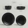 imageoverampampback Rim Dinnerware Set  Stoneware Dishes  Comes with 4 Dinner Plates 4 Cereal Bowls and 4 Dinner Bowls  12Piece AllOccasion Place Settings  Serves Four  SemiMatte SageBlack