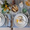 imageoverampampback Rim Dinnerware Set  Stoneware Dishes  Comes with 4 Dinner Plates 4 Cereal Bowls and 4 Dinner Bowls  12Piece AllOccasion Place Settings  Serves Four  SemiMatte SageWhite