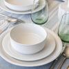 imageoverampampback Rim Dinnerware Set  Stoneware Dishes  Comes with 4 Dinner Plates 4 Cereal Bowls and 4 Dinner Bowls  12Piece AllOccasion Place Settings  Serves Four  SemiMatte SageWhite