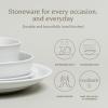 imageoverampampback Rim Dinnerware Set  Stoneware Dishes  Comes with 4 Dinner Plates 4 Cereal Bowls and 4 Dinner Bowls  12Piece AllOccasion Place Settings  Serves Four  SemiMatte SageWhite