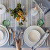 imageoverampampback Rim Dinnerware Set  Stoneware Dishes  Comes with 4 Dinner Plates 4 Cereal Bowls and 4 Dinner Bowls  12Piece AllOccasion Place Settings  Serves Four  SemiMatte SageWhite