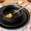 imageoverampampback Rim Dinnerware Set  Stoneware Dishes  Comes with 4 Dinner Plates 4 Cereal Bowls and 4 Dinner Bowls  12Piece AllOccasion Place Settings  Serves Four  SemiMatte SageBlack