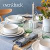 imageoverampampback Rim Dinnerware Set  Stoneware Dishes  Comes with 4 Dinner Plates 4 Cereal Bowls and 4 Dinner Bowls  12Piece AllOccasion Place Settings  Serves Four  SemiMatte SageWhite
