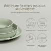 imageoverampampback Rim Dinnerware Set  Stoneware Dishes  Comes with 4 Dinner Plates 4 Cereal Bowls and 4 Dinner Bowls  12Piece AllOccasion Place Settings  Serves Four  SemiMatte SageSage