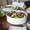 imageoverampampback Stackable Serving Bowl  Stoneware Dishes  AllOccasion Place Settings  Perfect for Salads Pastas and More  101quot x 101quot x 32quot  SemiMatte BlackWhite
