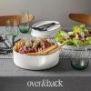 imageoverampampback Stackable Serving Bowl  Stoneware Dishes  AllOccasion Place Settings  Perfect for Salads Pastas and More  101quot x 101quot x 32quot  SemiMatte BlackGlossy White