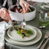 imageoverampampback Stackable Serving Bowl  Stoneware Dishes  AllOccasion Place Settings  Perfect for Salads Pastas and More  101quot x 101quot x 32quot  SemiMatte BlackWhite