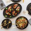 imageoverampampback Stackable Serving Bowl  Stoneware Dishes  AllOccasion Place Settings  Perfect for Salads Pastas and More  101quot x 101quot x 32quot  SemiMatte BlackBlack