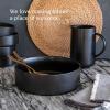 imageoverampampback Stackable Serving Bowl  Stoneware Dishes  AllOccasion Place Settings  Perfect for Salads Pastas and More  101quot x 101quot x 32quot  SemiMatte BlackBlack