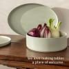 imageoverampampback Stackable Serving Bowl  Stoneware Dishes  AllOccasion Place Settings  Perfect for Salads Pastas and More  101quot x 101quot x 32quot  SemiMatte BlackSage
