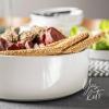 imageoverampampback Stackable Serving Bowl  Stoneware Dishes  AllOccasion Place Settings  Perfect for Salads Pastas and More  101quot x 101quot x 32quot  SemiMatte BlackGlossy White