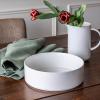 imageoverampampback Stackable Serving Bowl  Stoneware Dishes  AllOccasion Place Settings  Perfect for Salads Pastas and More  101quot x 101quot x 32quot  SemiMatte BlackWhite