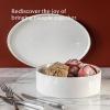 imageoverampampback Stackable Serving Bowl  Stoneware Dishes  AllOccasion Place Settings  Perfect for Salads Pastas and More  101quot x 101quot x 32quot  SemiMatte BlackGlossy White