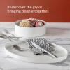 imageoverampampback Stackable Stoneware Serving Platter  Elegant 1Piece Oval Serving Platter to Complete Your Kitchen Set  Perfect for Appetizers Desserts and More  16quot L x 11quot W  Glossy WhiteGlossy White