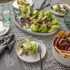 imageoverampampback Stackable Stoneware Serving Platter  Elegant 1Piece Oval Serving Platter to Complete Your Kitchen Set  Perfect for Appetizers Desserts and More  16quot L x 11quot W  Glossy WhiteGlossy White