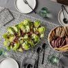 imageoverampampback Stackable Stoneware Serving Platter  Elegant 1Piece Oval Serving Platter to Complete Your Kitchen Set  Perfect for Appetizers Desserts and More  16quot L x 11quot W  Glossy WhiteGlossy White