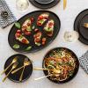 imageoverampampback Stackable Stoneware Serving Platter  Elegant 1Piece Oval Serving Platter to Complete Your Kitchen Set  Perfect for Appetizers Desserts and More  16quot L x 11quot W  Glossy WhiteBlack