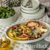 imageoverampampback Stackable Stoneware Serving Platter  Elegant 1Piece Oval Serving Platter to Complete Your Kitchen Set  Perfect for Appetizers Desserts and More  16quot L x 11quot W  Glossy WhiteSage