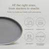 imageoverampampback Stackable Stoneware Serving Platter  Elegant 1Piece Oval Serving Platter to Complete Your Kitchen Set  Perfect for Appetizers Desserts and More  16quot L x 11quot W  Glossy WhiteCharcoal