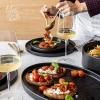 imageoverampampback Stackable Stoneware Serving Platter  Elegant 1Piece Oval Serving Platter to Complete Your Kitchen Set  Perfect for Appetizers Desserts and More  16quot L x 11quot W  Glossy WhiteBlack