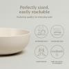 imageoverampampback Stoneware Large Footed Food Bowl  Kitchen and Dining Room Stand Perfect for Fruit Bread Candy and More  11quot D x 49quot H  23 Quarts  SemiMatte WhiteIvory