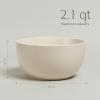 imageoverampampback Stoneware Large Footed Food Bowl  Kitchen and Dining Room Stand Perfect for Fruit Bread Candy and More  11quot D x 49quot H  23 Quarts  SemiMatte WhiteIvory
