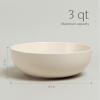 imageoverampampback Stoneware Large Footed Food Bowl  Kitchen and Dining Room Stand Perfect for Fruit Bread Candy and More  11quot D x 49quot H  23 Quarts  SemiMatte WhiteIvory