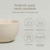 imageoverampampback Stoneware Large Footed Food Bowl  Kitchen and Dining Room Stand Perfect for Fruit Bread Candy and More  11quot D x 49quot H  23 Quarts  SemiMatte WhiteIvory