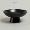 imageoverampampback Stoneware Large Footed Food Bowl  Kitchen and Dining Room Stand Perfect for Fruit Bread Candy and More  11quot D x 49quot H  23 Quarts  SemiMatte WhiteBlack