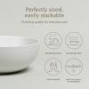 imageoverampampback Stoneware Large Footed Food Bowl  Kitchen and Dining Room Stand Perfect for Fruit Bread Candy and More  11quot D x 49quot H  23 Quarts  SemiMatte WhiteWhite