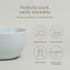 imageoverampampback Stoneware Large Footed Food Bowl  Kitchen and Dining Room Stand Perfect for Fruit Bread Candy and More  11quot D x 49quot H  23 Quarts  SemiMatte WhiteFog Blue