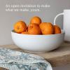 imageoverampampback Stoneware Large Footed Food Bowl  Kitchen and Dining Room Stand Perfect for Fruit Bread Candy and More  11quot D x 49quot H  23 Quarts  SemiMatte WhiteWhite